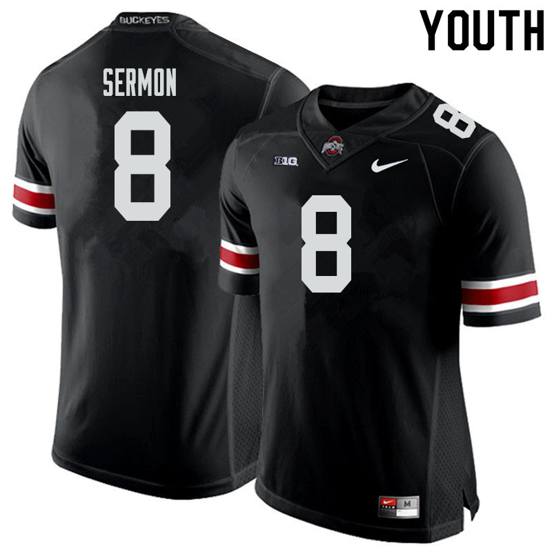 Youth #8 Trey Sermon Ohio State Buckeyes College Football Jerseys Sale-Black